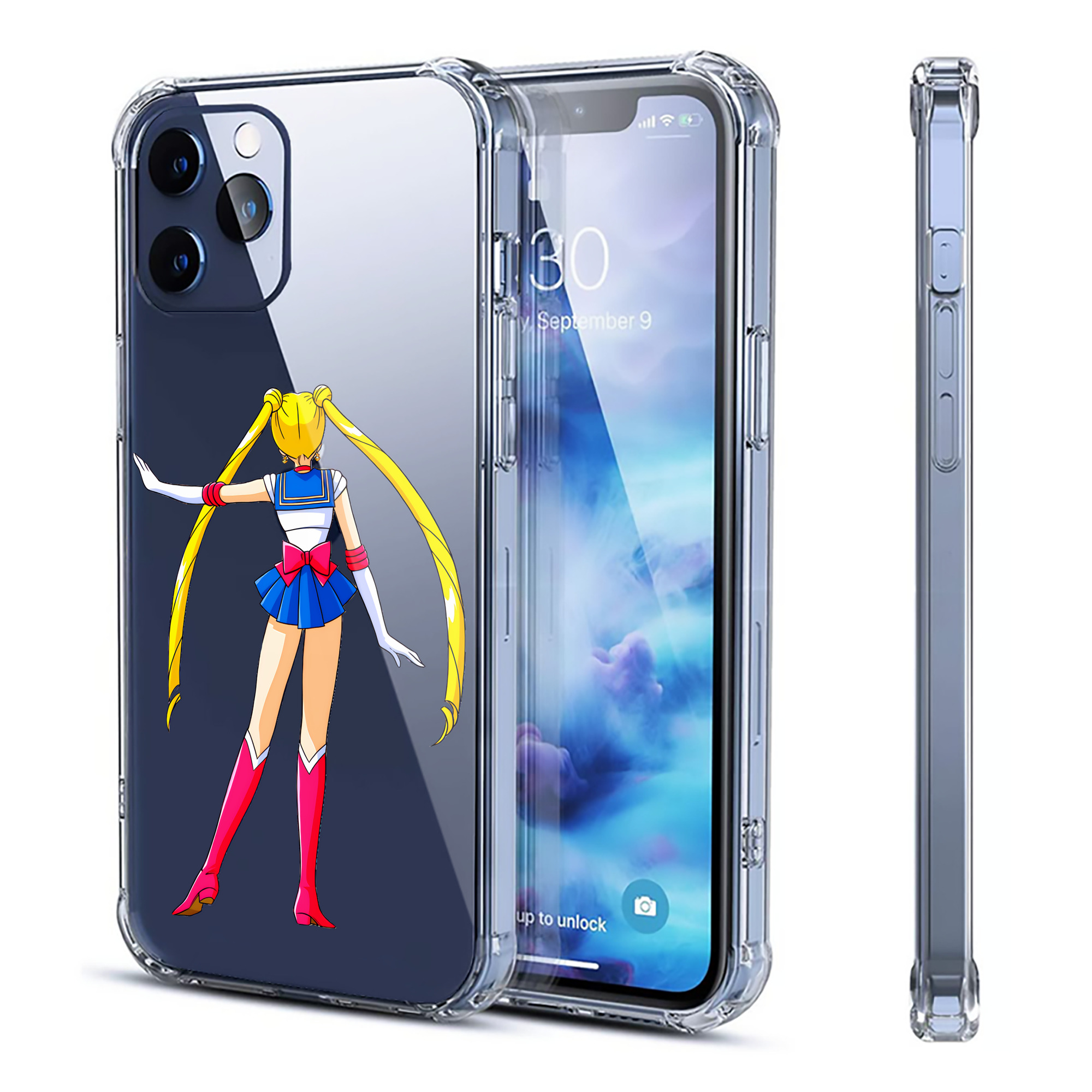 （画像用） 美少女戦士セーラームーン 月野 うさぎ つきの うさぎ Sailor Moon Tsukino Usagi 【iPhone 12シリーズ対応】透明スマホケース（クリアソフトケース）